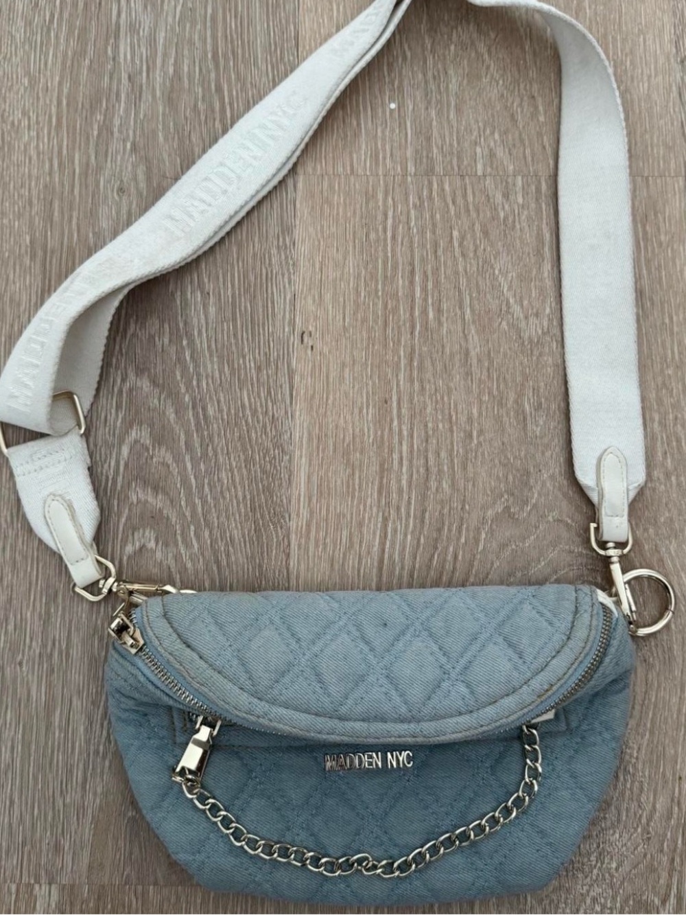 Quilted Blue Crossbody Bag